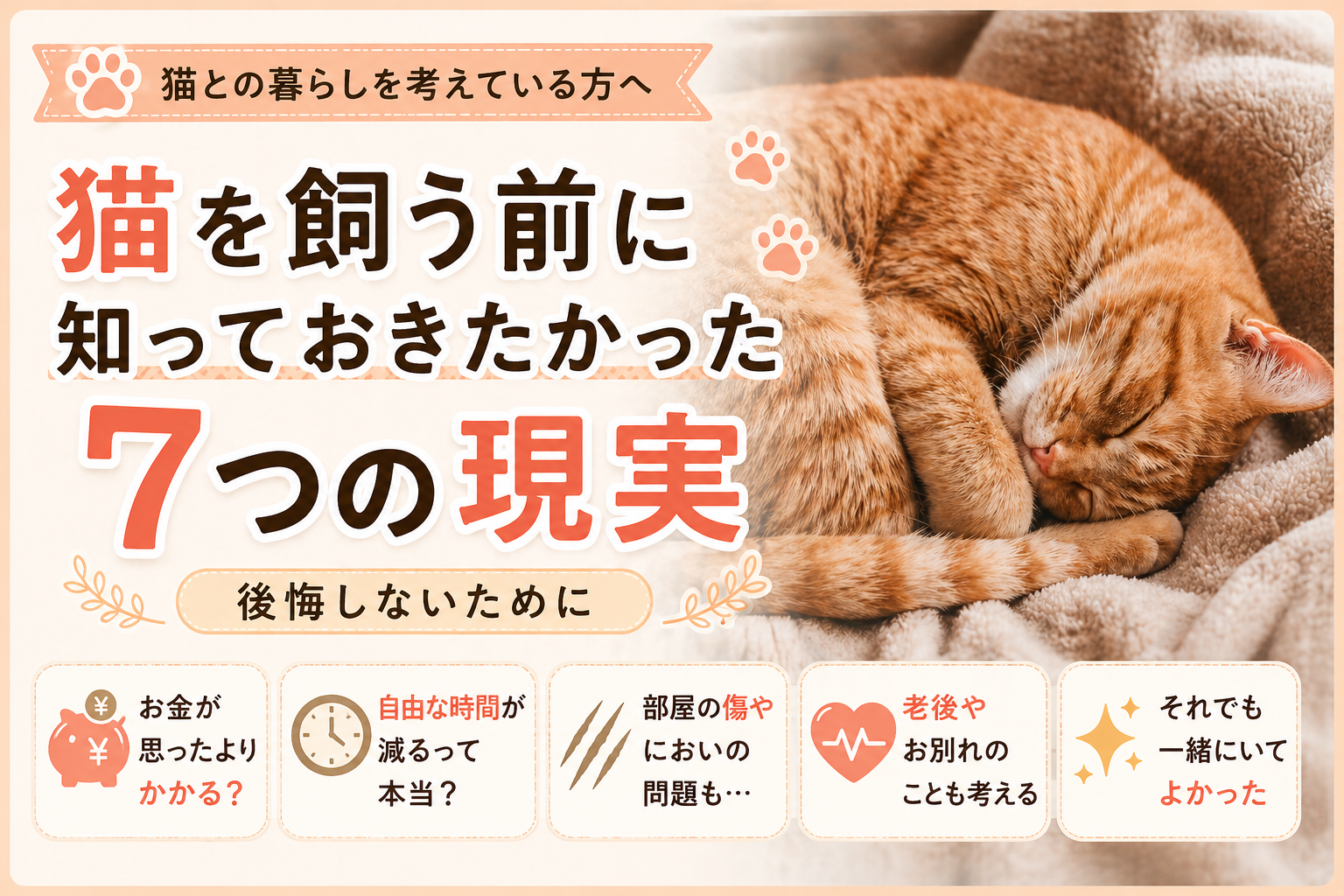 猫を飼う前に知っておきたかった7つの現実