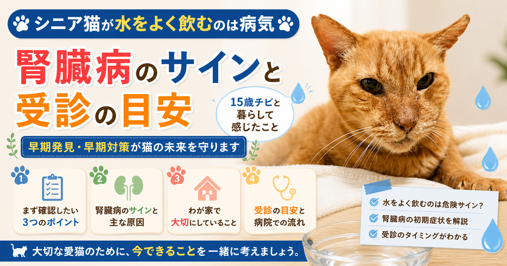 シニア猫が水をよく飲むのは病気？